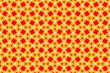 A pattern of yellow and red squares with a gray background