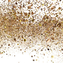 Mesmeric Shower: Mesmeric 3D Illustration Depicting Mesmerizing gold Confetti Rain