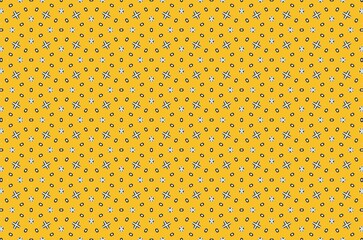 A yellow and black patterned background with a lot of dots