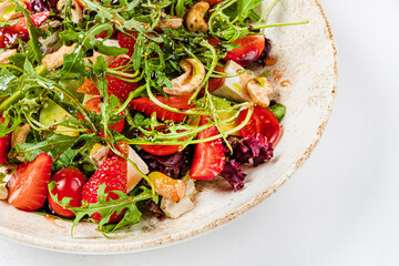 salad with strawberry and arugula