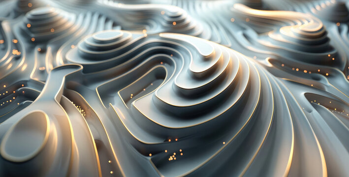 Sound visualization using 3D cymatic patterns in touchdesigner style. Generative AI.