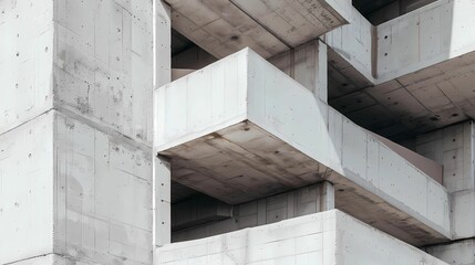 Geometric architecture detail modern concrete structure building abstract concrete architecture background, Generative AI illustrations. 