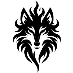 Wolf head tattoo silhouette