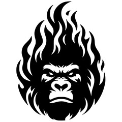 Silhouette of a gorilla head tattoo