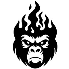 Silhouette of a gorilla head tattoo