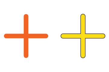 Obraz premium Plus Icon vector isolated on white background. Add plus icon. Addition sign. Medical Plus icon