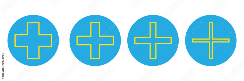Wall mural Plus icon set. for mobile concept and web design. vector illustration