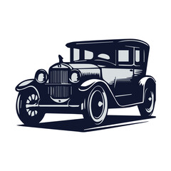 Retro Vintage Racer Hot Rod Car Vector Illustration