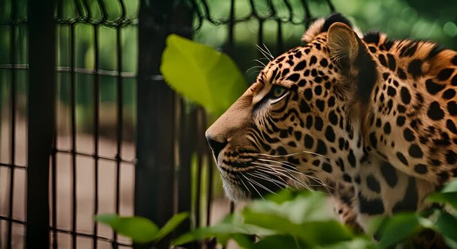 Leopard in a zoo.