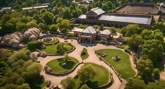 Aerial view of a zoo.