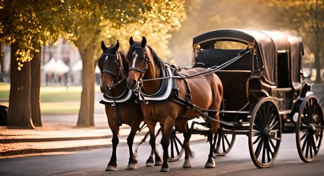 Horse carriage in London.