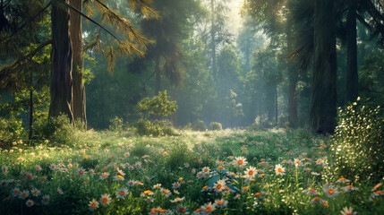 Obraz premium morning in the forest