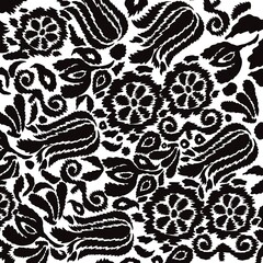Naklejka premium Hand drawn contemporary art collage with abstract shapes. illustration seamless pattern with modern Scandinavian cut out elements.