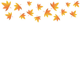 舞い落ちる紅葉のイラスト　紅葉　楓