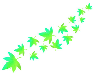 舞い落ちるもみじの葉のイラスト　　楓