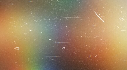 grainy colorful warm rainbow red light leaks on black background with dust texture. abstract damaged scratched retro film analog effect for using over photos as overlay or screen filter