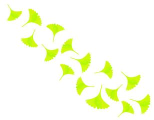 舞い落ちる銀杏の葉のイラスト