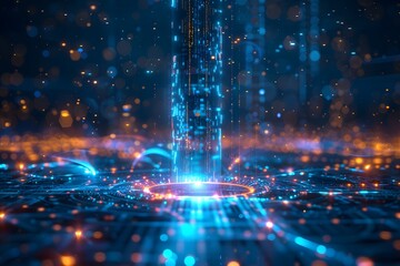 Obraz premium Futuristic holographic data interface