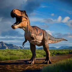 T Rex dinosaur background image ai generator 