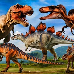 T Rex dinosaur background image ai generator 