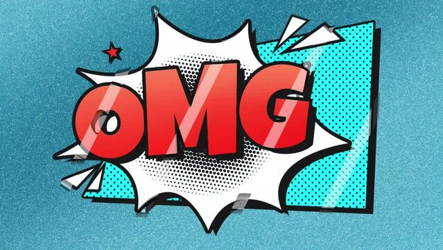 OMG phrase in vintage style for surprised expression, speech bubble. Retro cartoon pop art animation