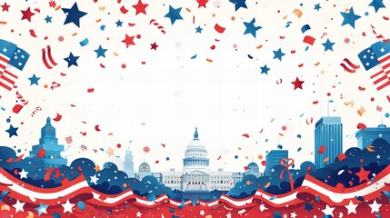 Fototapeta premium Independence day illustration/background