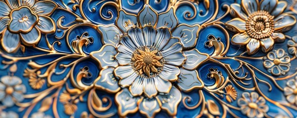 Glossy ceramic with intricate patterns, 4K hyperrealistic photo