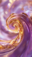 turquoise spiral swirl background with a liquid crystal glass texture, set against an abstract background of light violet and lavender hues