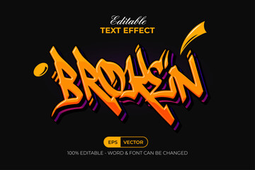 Broken Text Effect Graffiti Style. Editable Text Effect. © Mockmenot
