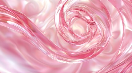 abstract pink background, glass spiral swirls in the style of soft light