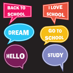 Retro colorful comic speech bubbles set. Comic Speech Chat Bubble Set on white and black background. vector illustration.