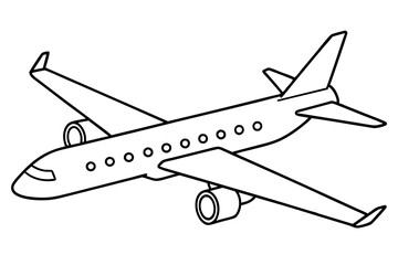 airplane outline vector illustration