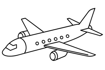 airplane outline vector illustration