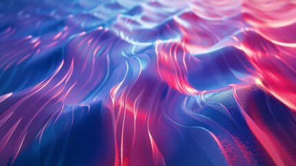 Fototapeta premium Abstract colorful waves background with flowing, vibrant, and smooth textures in shades of blue and pink, creating a surreal visual effect.