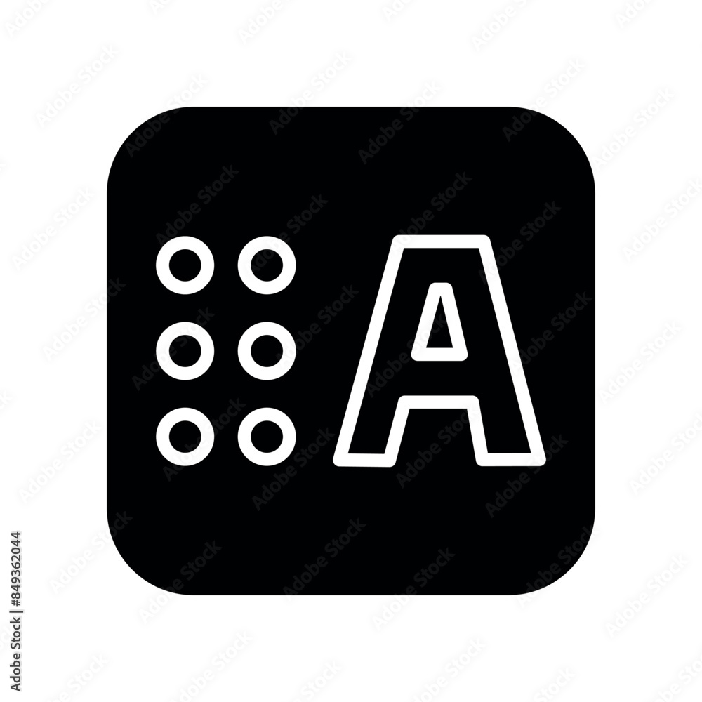 Poster braille translator color line icon. web accessibility. vector isolated element.