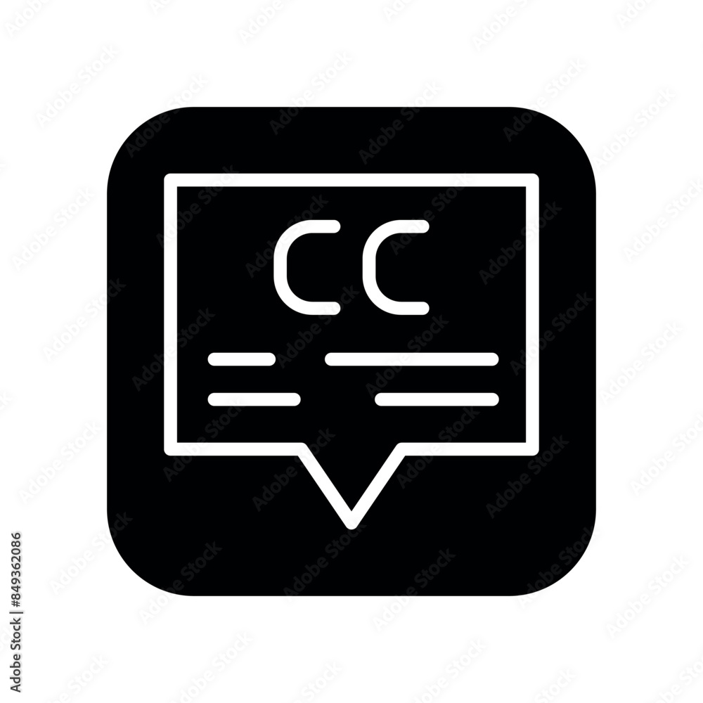 Poster closed captioning color line icon. web accessibility. vector isolated element.