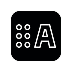 Braille translator color line icon. Web accessibility. Vector isolated element.