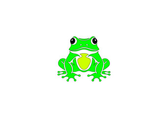 Vector illustration of cartoon frog isolated on white background