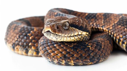 Obraz premium Cottonmouth isolated on white background