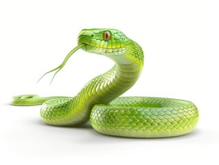 Naklejka premium Green Mamba isolated on white background