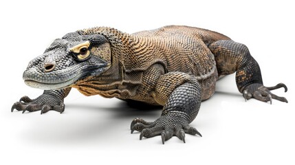 Obraz premium Komodo Dragon isolated on white background