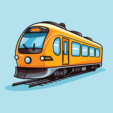 recommend clip art: 2D illustration of a yellow train