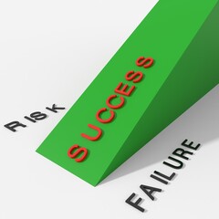 Concetto di successo e rischio di fallire