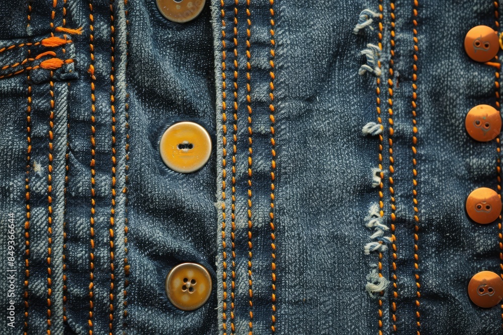 Poster a close up of a pair of jeans with buttons on the side