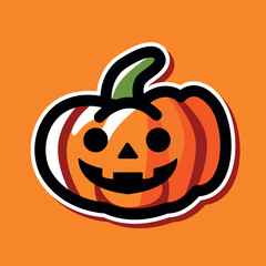 Pumpkin candy halloween snacks cartoon vector illustration