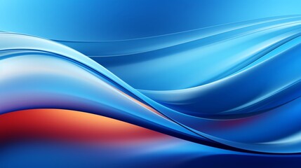 Fototapeta premium Abstract blue and red wave background with soft light and smooth lines. Digital art design concept.
