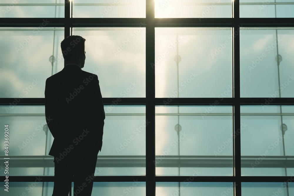 Canvas Prints a man standing in front of a window