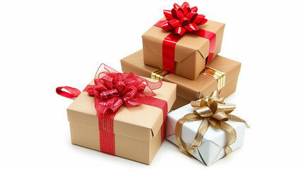 Obraz premium red gift box with ribbon