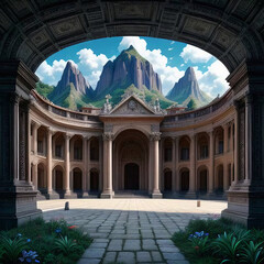Obraz premium entrance to the palace