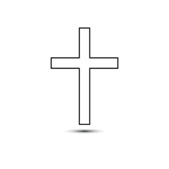 Symbol of faith in God, silhouette of a cross